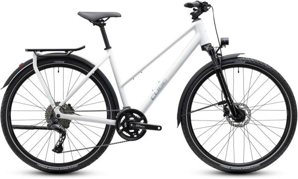 Cube Kathmandu Pro metallicwhite'n'chrome Gr&ouml;&szlig;e: Trapeze 46 cm